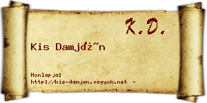 Kis Damján névjegykártya